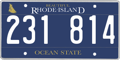 RI license plate 231814