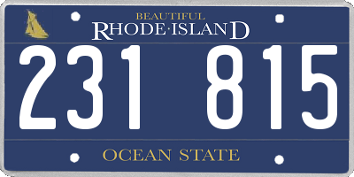 RI license plate 231815