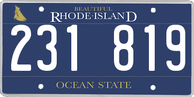 RI license plate 231819
