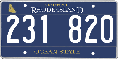 RI license plate 231820
