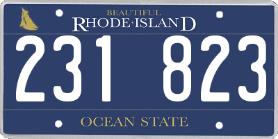 RI license plate 231823