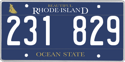 RI license plate 231829