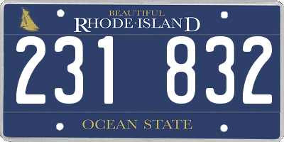 RI license plate 231832