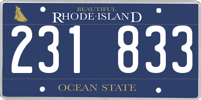 RI license plate 231833