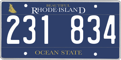 RI license plate 231834