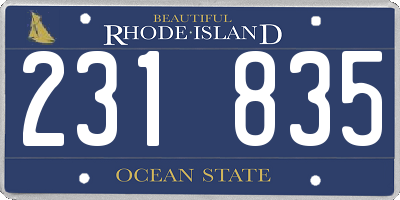 RI license plate 231835