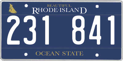 RI license plate 231841