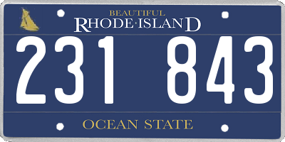 RI license plate 231843