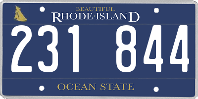 RI license plate 231844