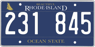 RI license plate 231845