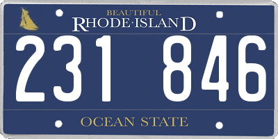 RI license plate 231846
