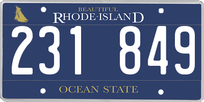 RI license plate 231849