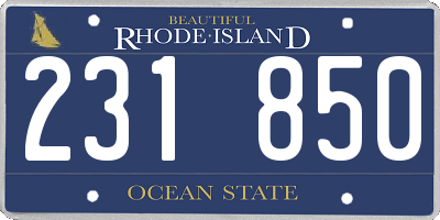 RI license plate 231850