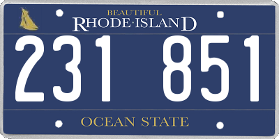 RI license plate 231851