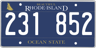 RI license plate 231852
