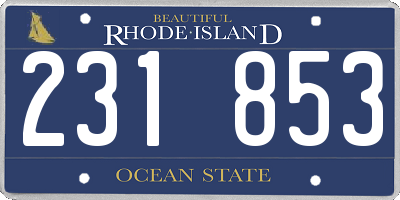 RI license plate 231853