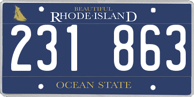 RI license plate 231863