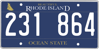 RI license plate 231864