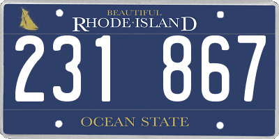 RI license plate 231867