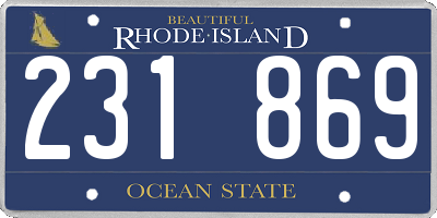 RI license plate 231869