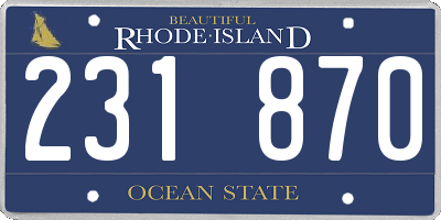RI license plate 231870