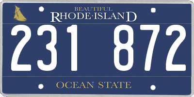 RI license plate 231872
