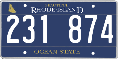 RI license plate 231874