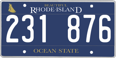 RI license plate 231876