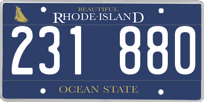 RI license plate 231880