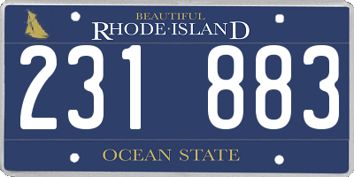 RI license plate 231883