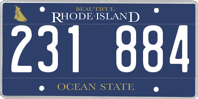 RI license plate 231884