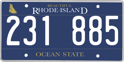 RI license plate 231885