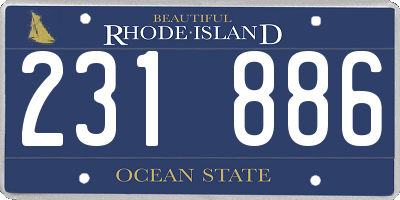 RI license plate 231886