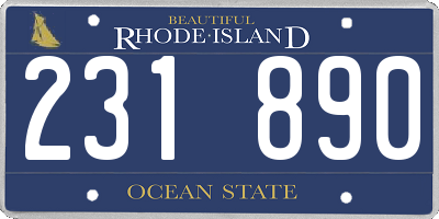 RI license plate 231890