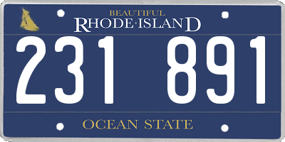 RI license plate 231891