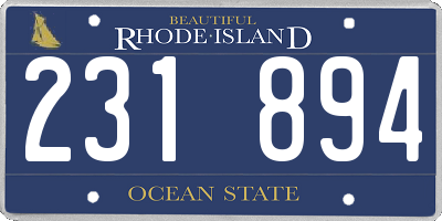 RI license plate 231894