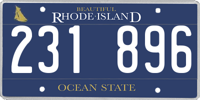 RI license plate 231896