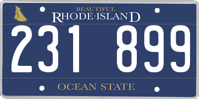 RI license plate 231899