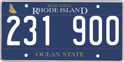 RI license plate 231900