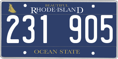 RI license plate 231905