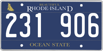 RI license plate 231906