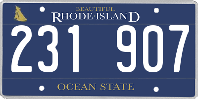 RI license plate 231907