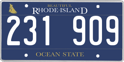 RI license plate 231909