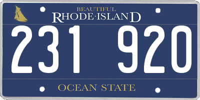 RI license plate 231920