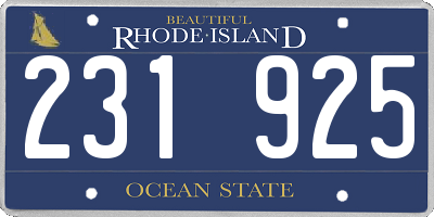 RI license plate 231925