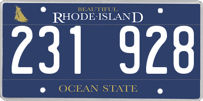 RI license plate 231928