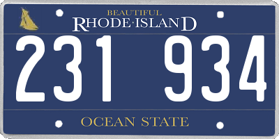 RI license plate 231934