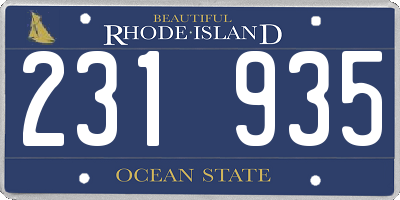 RI license plate 231935