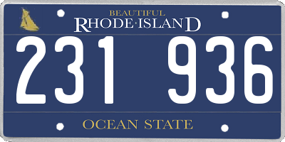 RI license plate 231936