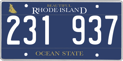 RI license plate 231937